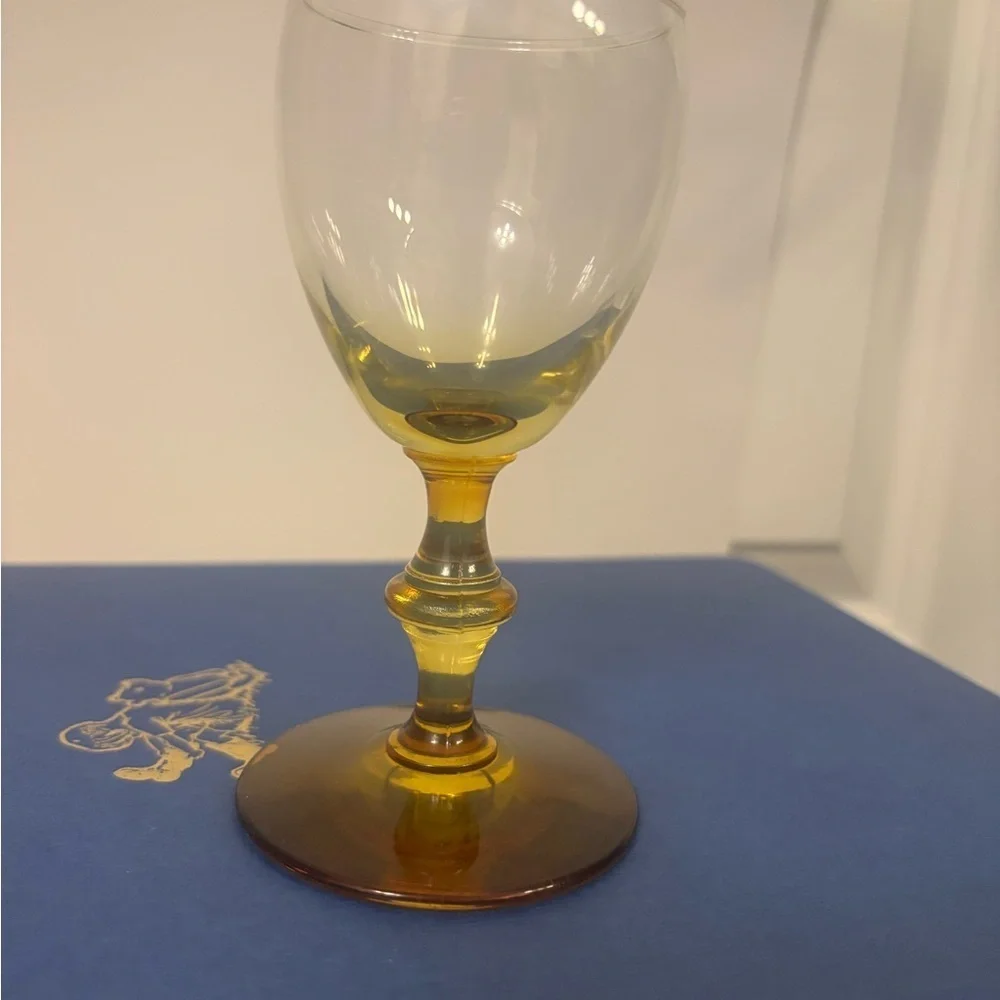 Libbey GEORGIAN FOREVER AMBER Golden Honey Footed Cordial Port Wine Glass Ombre